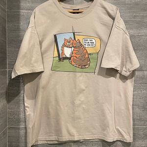Funny Cat Shirt “Does this collar make me look fat” Size XL beefy hanes